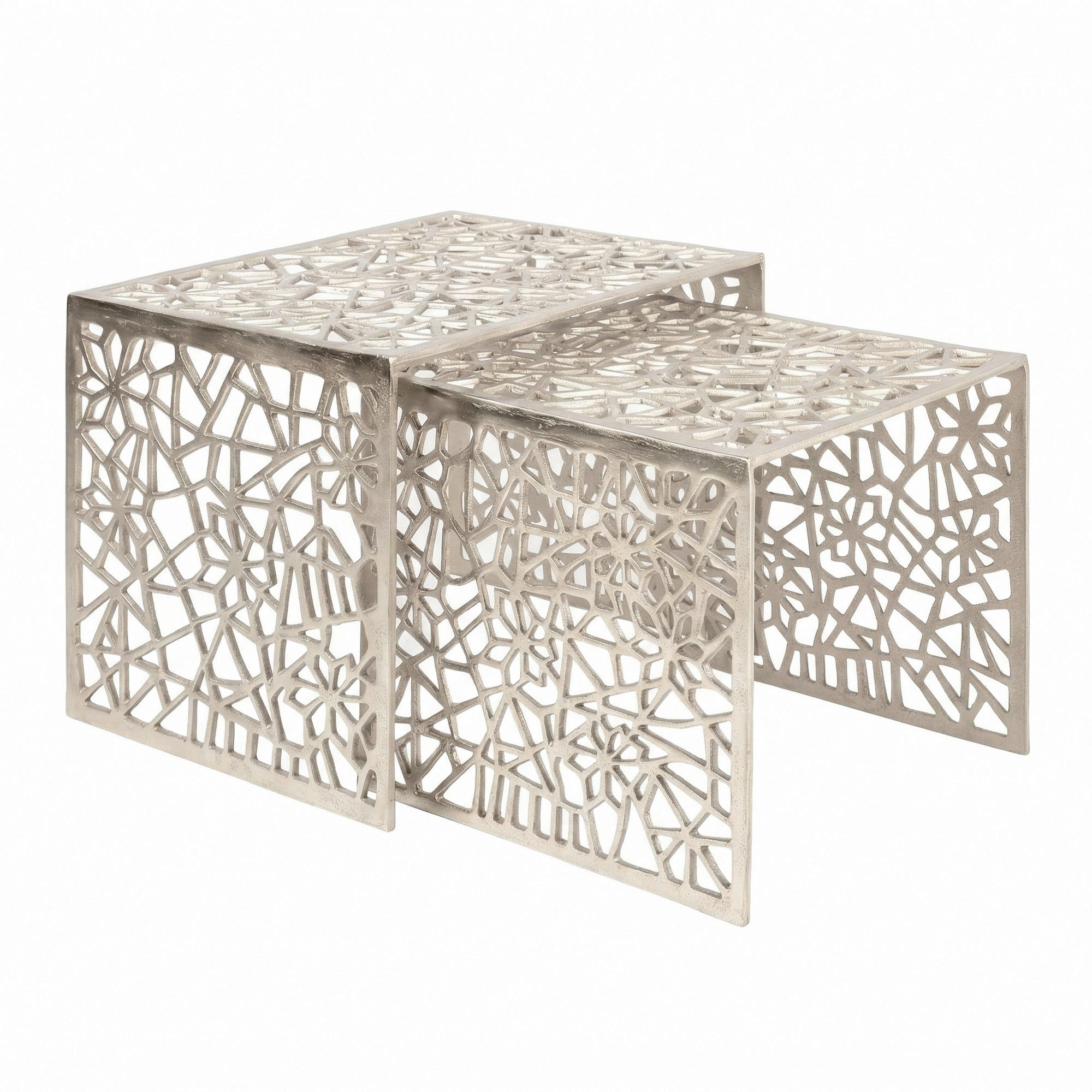 Set De Măsuțe Suprapuse din metal, 50/40/40/35/40/35 cm - argintiu, Design, metal (50/40/40/35/40/35cm) - MID.YOU