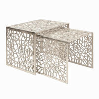Set De Măsuțe Suprapuse din metal, 50/40/40/35/40/35 cm - argintiu, Design, metal (50/40/40/35/40/35cm) - MID.YOU