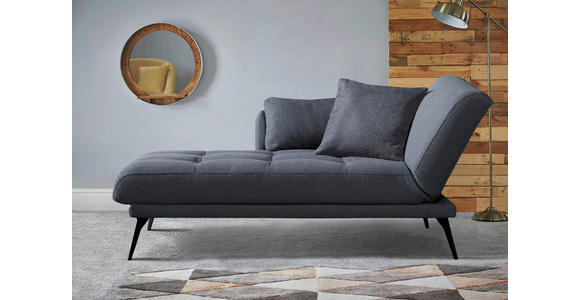 RÉCAMIERE Amira in Dunkelgrau  - Dunkelgrau/Schwarz, KONVENTIONELL, Textil/Metall (200/85/106cm) - Novel