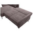 ECKSOFA Braun Chenille  - Schwarz/Braun, KONVENTIONELL, Textil/Metall (164/255cm) - Carryhome