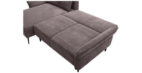 ECKSOFA Braun Chenille  - Schwarz/Braun, KONVENTIONELL, Textil/Metall (164/255cm) - Carryhome