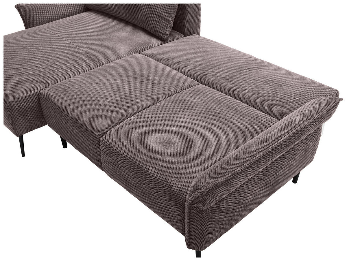HÖRNSOFFA i chenille brun  - brun/svart, Klassisk, metall/textil (164/255cm) - MID.YOU