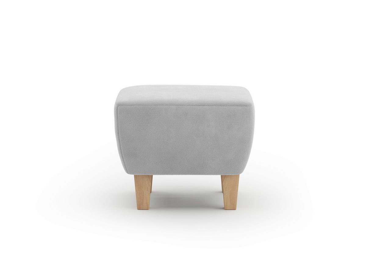 HOCKER Flachgewebe Silberfarben  - Eichefarben/Silberfarben, KONVENTIONELL, Holz/Textil (56/46/56cm) - Sit & More
