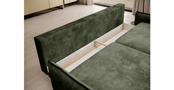 SCHLAFSOFA in Chenille Olivgrün - Schwarz/Olivgrün, KONVENTIONELL, Textil/Metall (223/89/107cm) - Carryhome