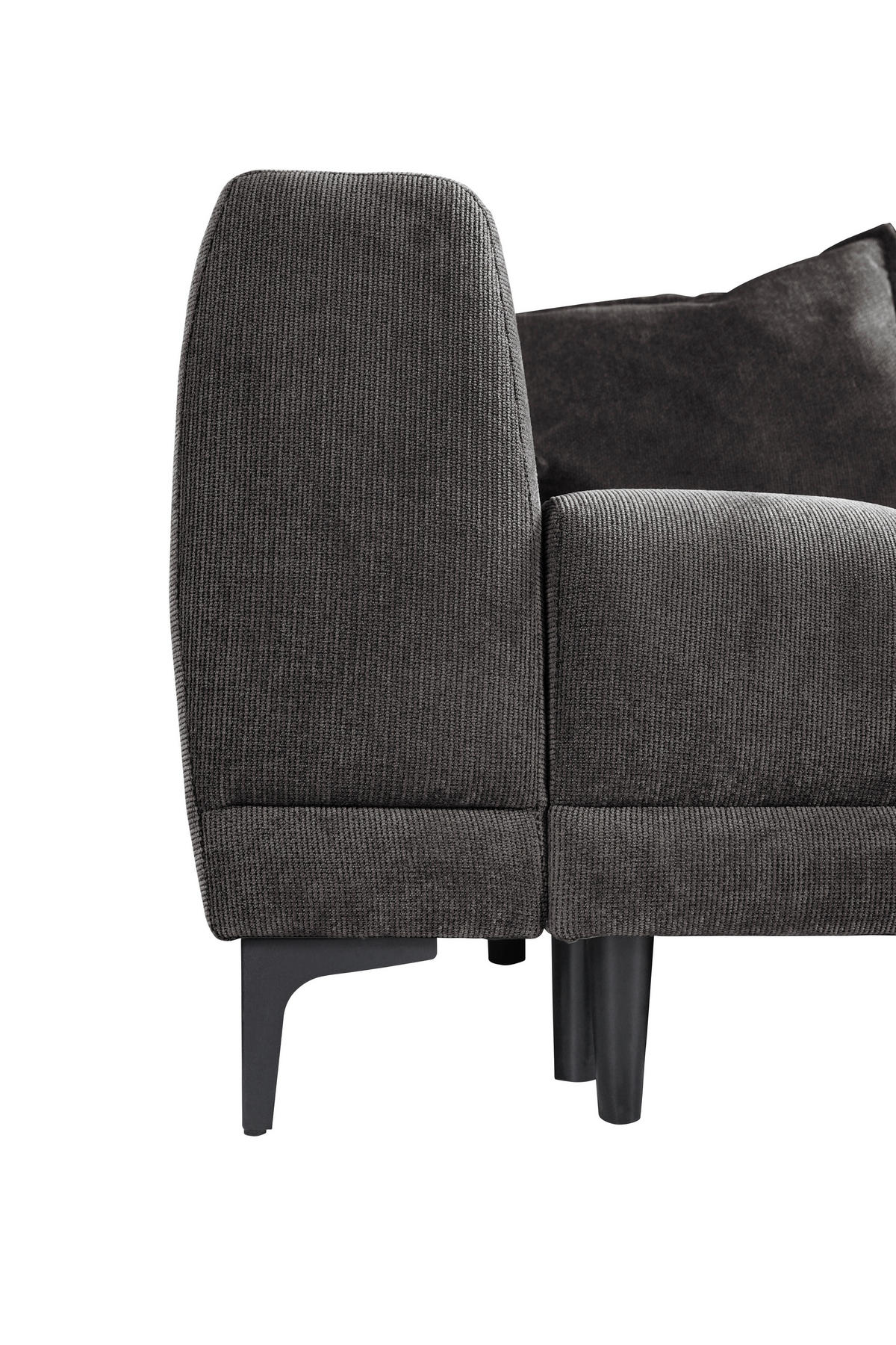 SCHLAFSOFA  mit Bettkasten erhältlich, Bettfunktion erhältlich Struktur Anthrazit  - Anthrazit/Schwarz, Design, Holz/Textil (247/94/90cm) - MID.YOU