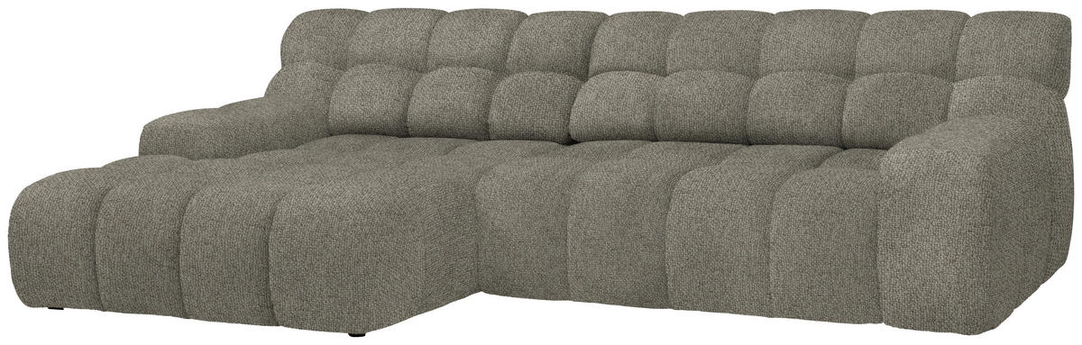 ECKSOFA in Webstoff Graubraun  180/297 cm  - Graubraun/Schwarz, MODERN, Kunststoff/Textil (180/297cm) - Welnova