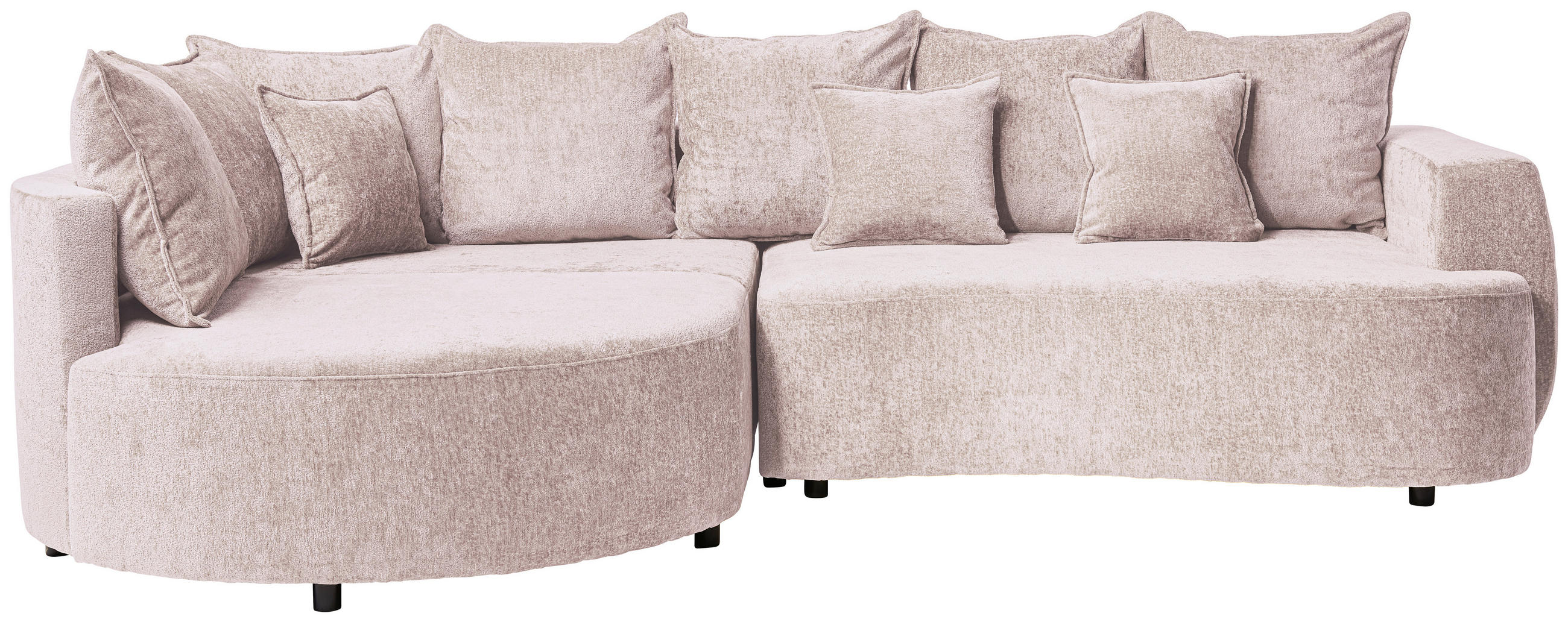 ECKSOFA Beige Chenille  - Beige/Schwarz, Design, Kunststoff/Textil (194/307cm) - Carryhome