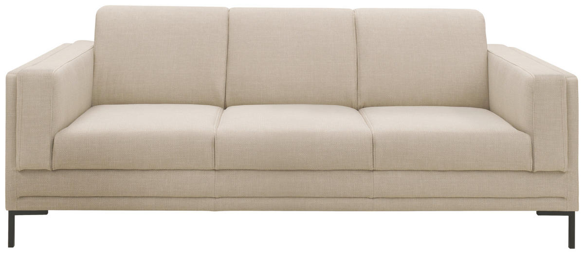 3-SITZER-SOFA Webstoff Beige von LOOKS by W.JOOP