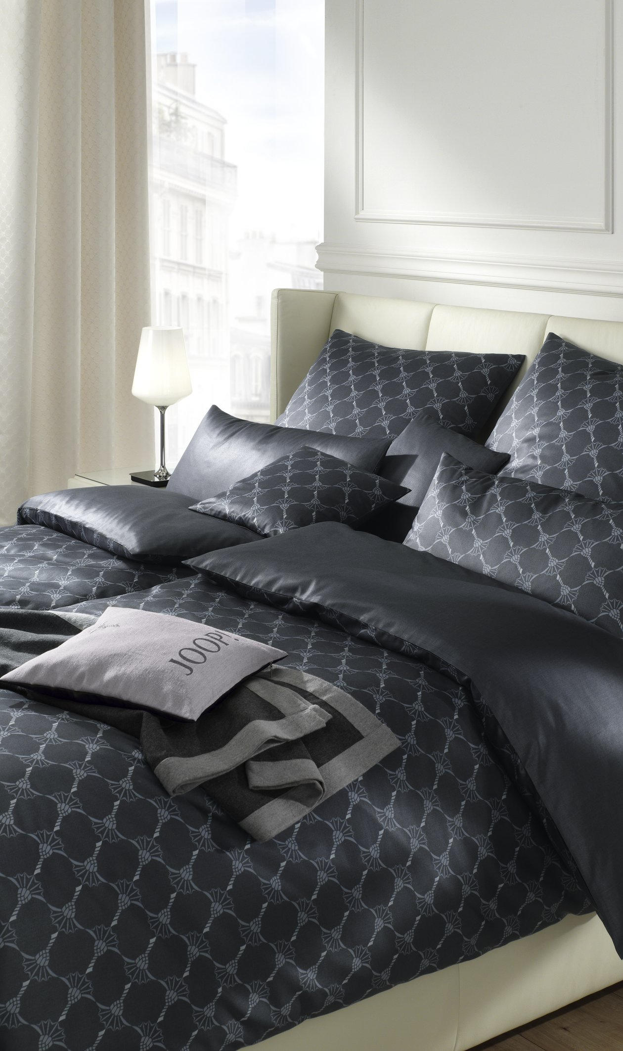 WENDEBETTWÄSCHE Cornflower Gradiant Makosatin 135/200 cm  - Grau, Basics, Textil (135/200cm) - Joop!