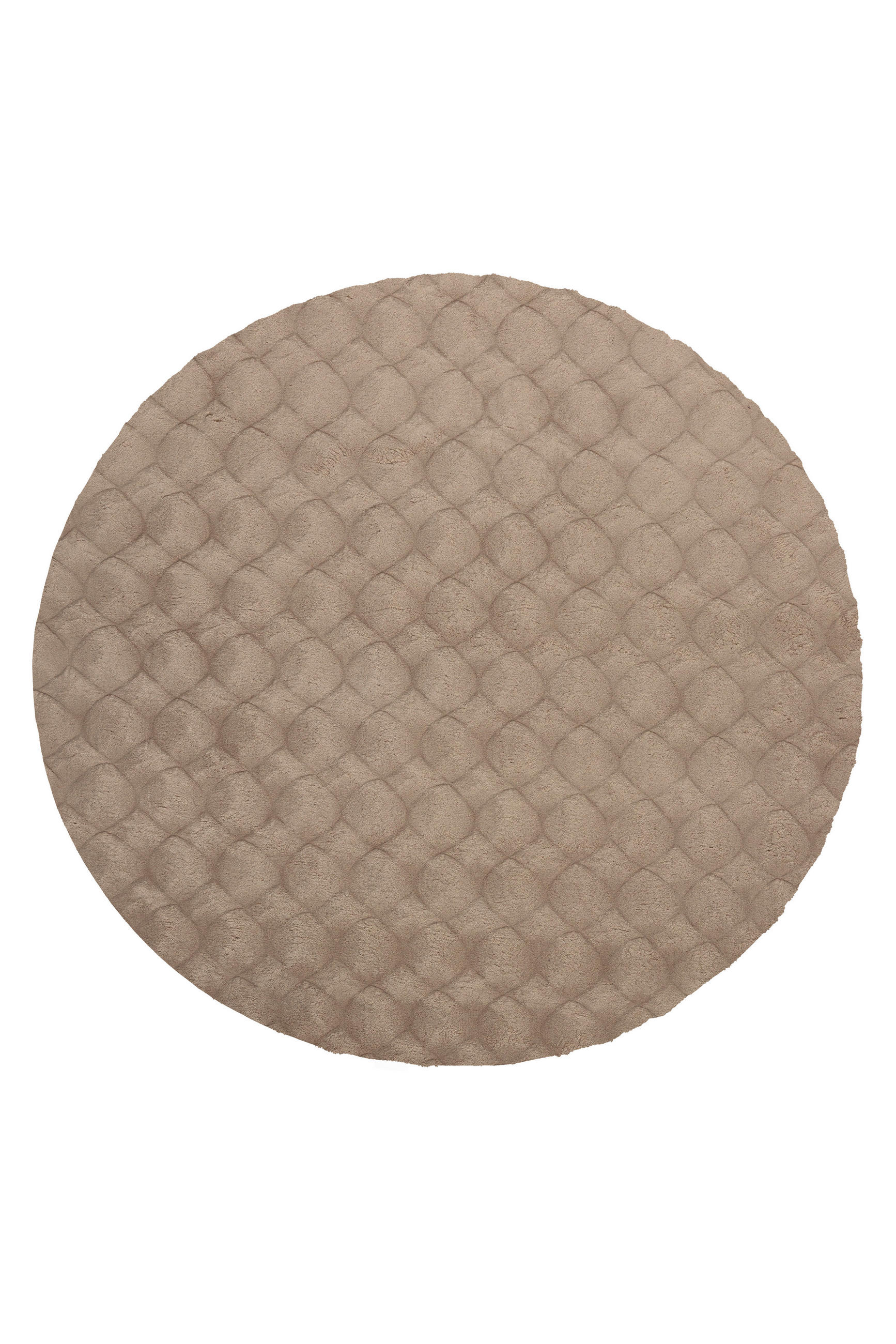 HOCHFLORTEPPICH 120/120 cm Taupe rund  - Taupe, Basics, Textil (120/120cm) - Kayoom
