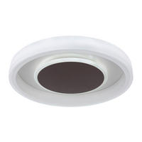 LED-DECKENLEUCHTE 50/9 cm   - Opal/Braun, KONVENTIONELL, Kunststoff/Metall (50/9cm) - Globo