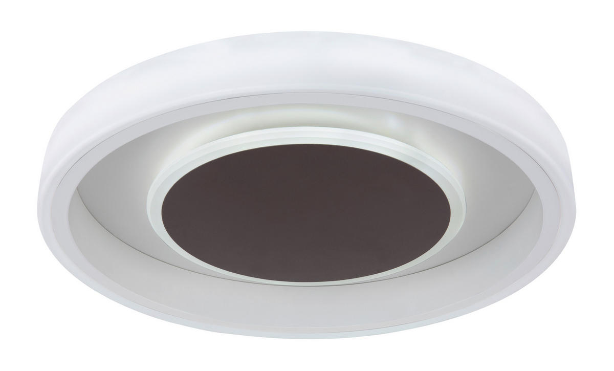 LED-DECKENLEUCHTE 50/9 cm   - Opal/Braun, KONVENTIONELL, Kunststoff/Metall (50/9cm) - Globo