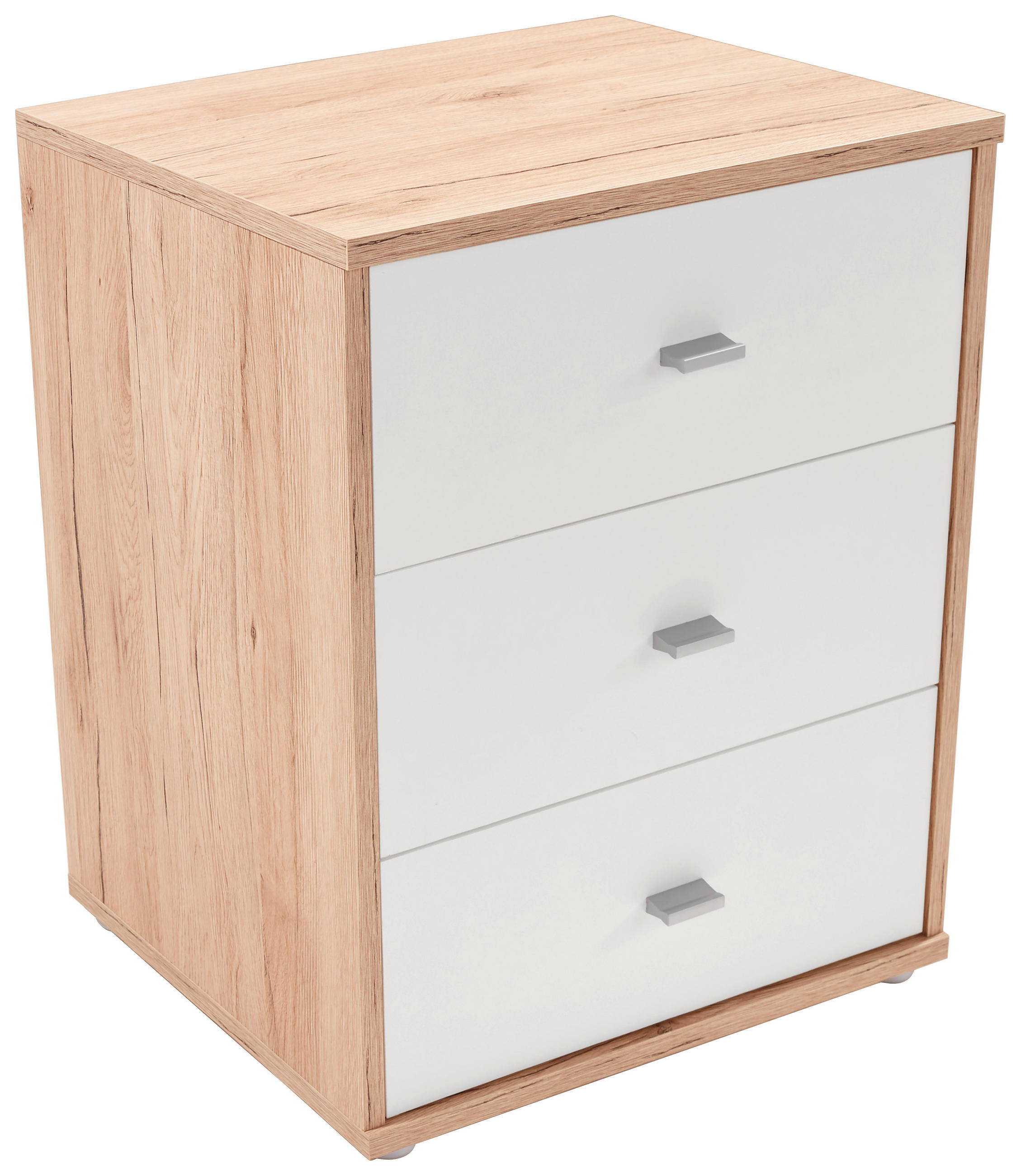NACHTSCHRANK 50/54,8/34,6 cm  - Chromfarben/Eichefarben, KONVENTIONELL, Holzwerkstoff/Kunststoff (50/54,8/34,6cm)