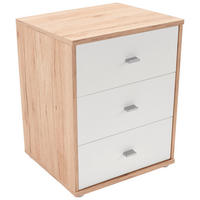 NACHTSCHRANK 50/54,8/34,6 cm  - Chromfarben/Eichefarben, KONVENTIONELL, Holzwerkstoff/Kunststoff (50/54,8/34,6cm)