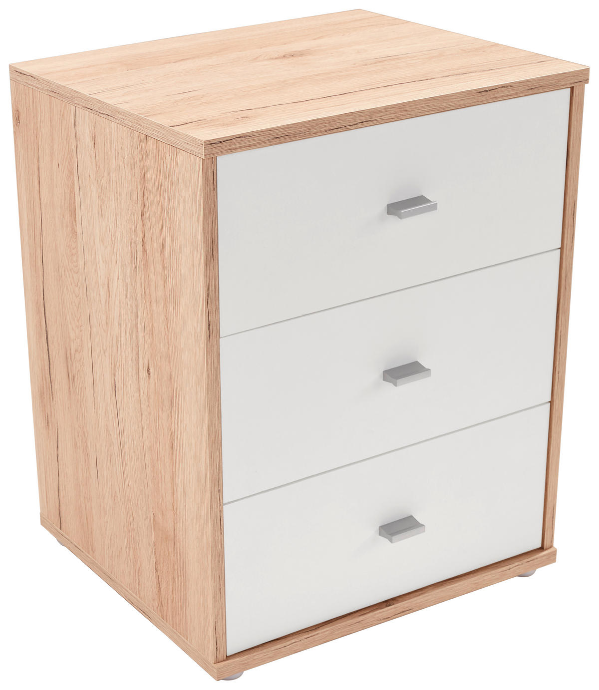 NACHTSCHRANK 50/54,8/34,6 cm  - Chromfarben/Eichefarben, KONVENTIONELL, Holzwerkstoff/Kunststoff (50/54,8/34,6cm)