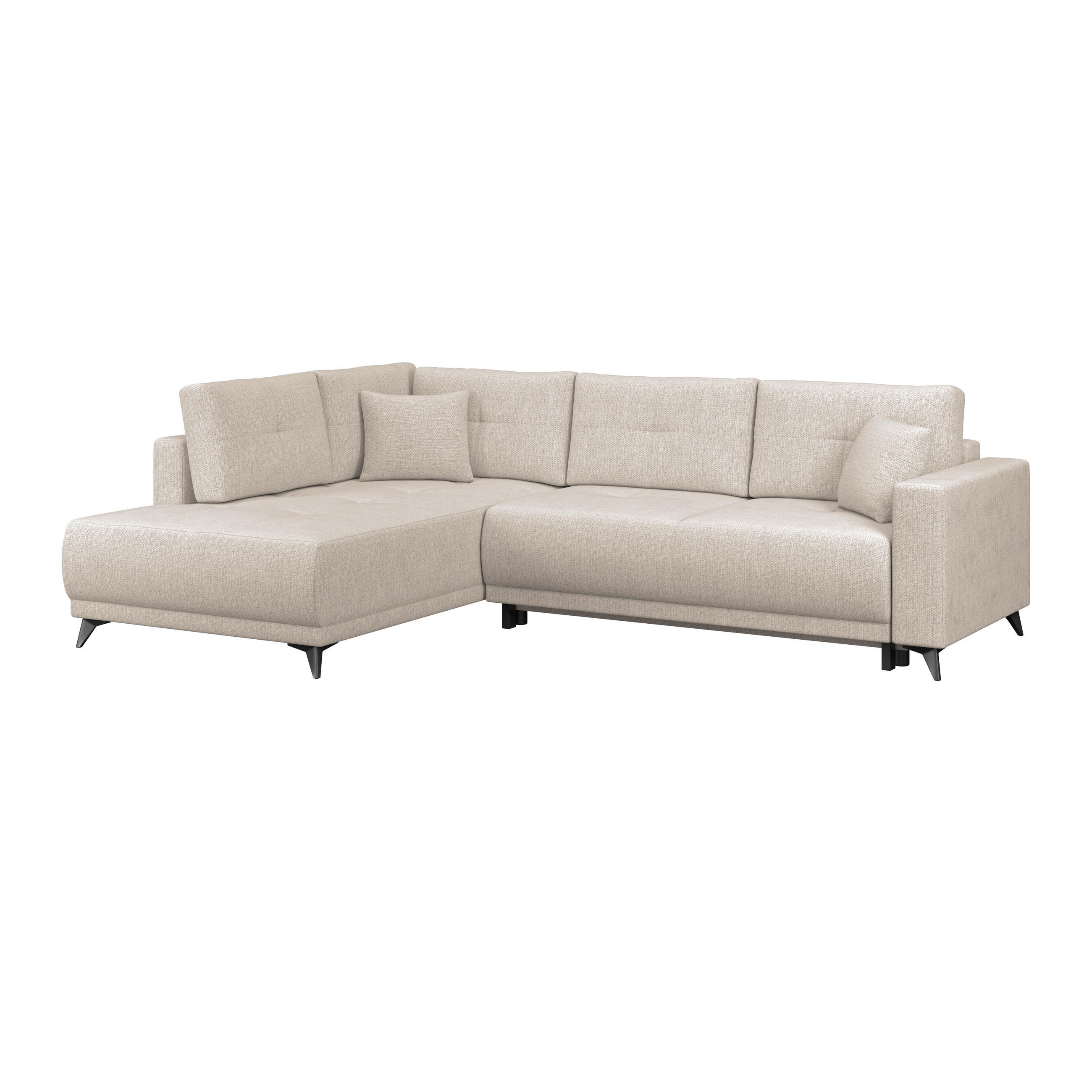 Ecksofa mit Schlaffunktion & Bettkasten Texas Hellbraun