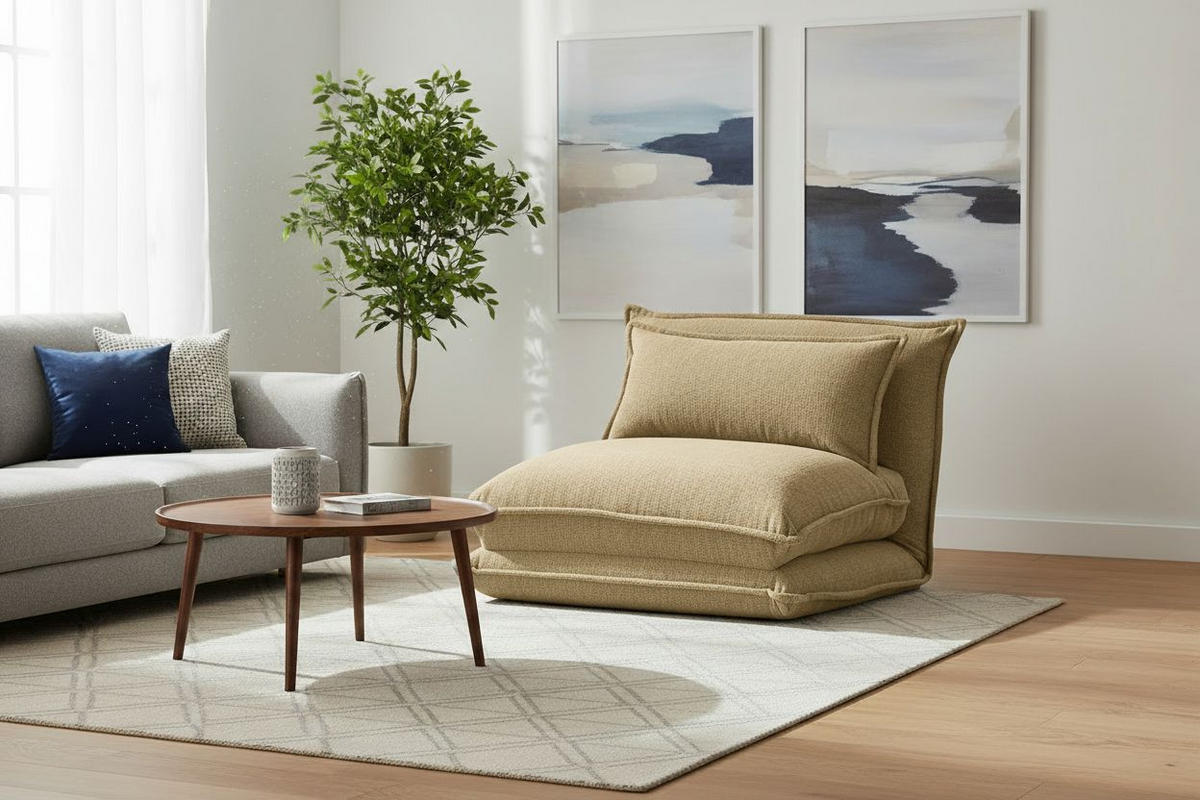 SCHLAFSESSEL  in Webstoff Senfgelb  - Senfgelb, MODERN, Textil (85,5/59/67cm) - MID.YOU