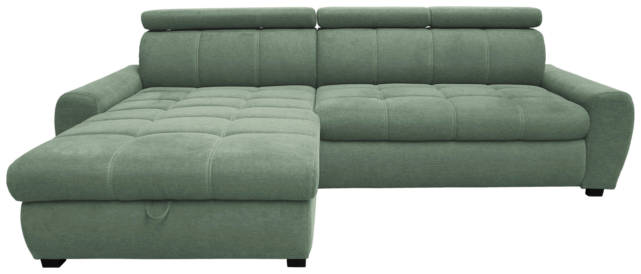 ECKSOFA  in Webstoff Grün  276/173 cm  - Schwarz/Weiß, Design, Kunststoff/Textil (276/173cm) - Stylife