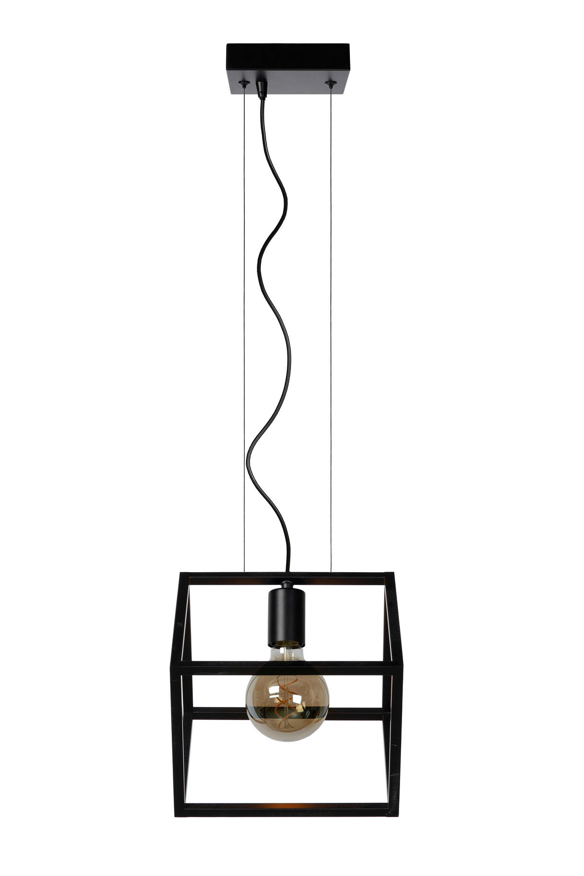 HÄNGELEUCHTE Fabian 20/25/161 cm   - Schwarz, Basics, Metall (20/25/161cm) - Lucide
