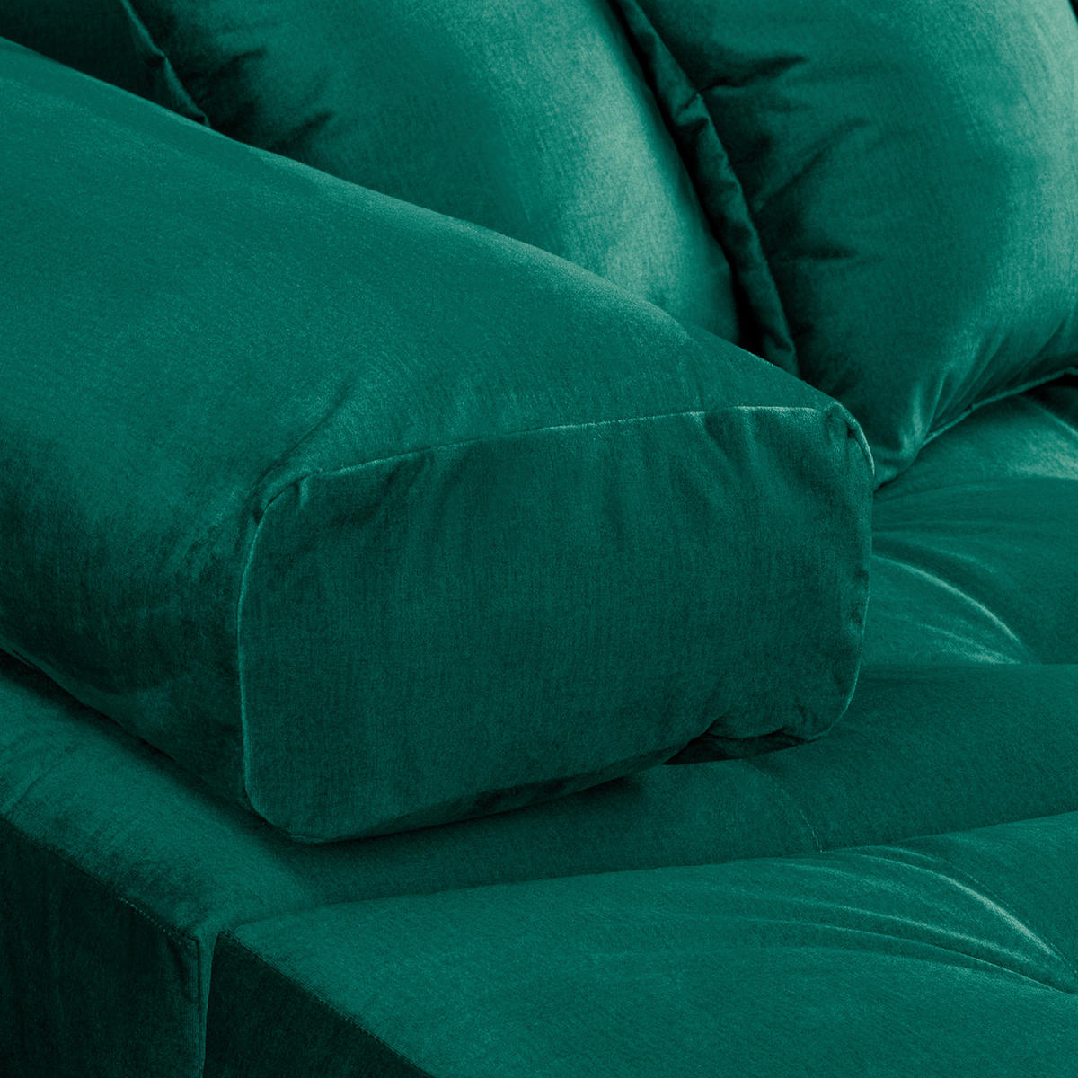ECKSOFA Velours Grün  - Schwarz/Grün, Design, Kunststoff/Textil (243/284cm) - P & B