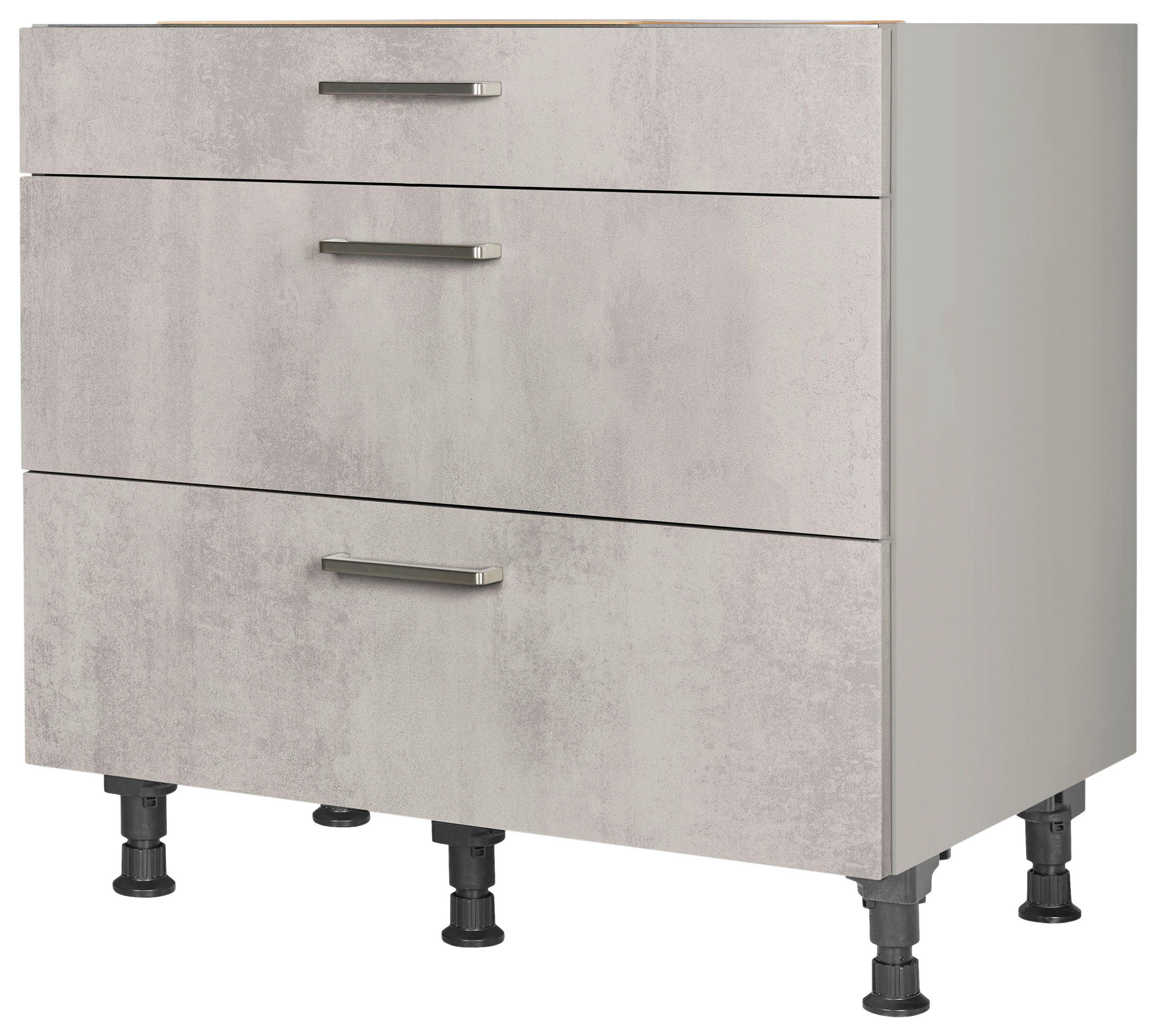 KOCHFELDUMBAUSCHRANK 90/87/56 cm Hellgrau - Edelstahlfarben/Hellgrau, Modern, Holzwerkstoff/Metall (90/87/56cm) - Nobilia