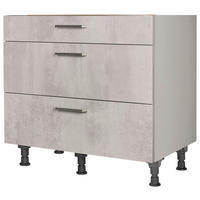 KOCHFELDUMBAUSCHRANK 90/87/56 cm  Hellgrau  - Edelstahlfarben/Hellgrau, Modern, Holzwerkstoff/Metall (90/87/56cm) - Nobilia