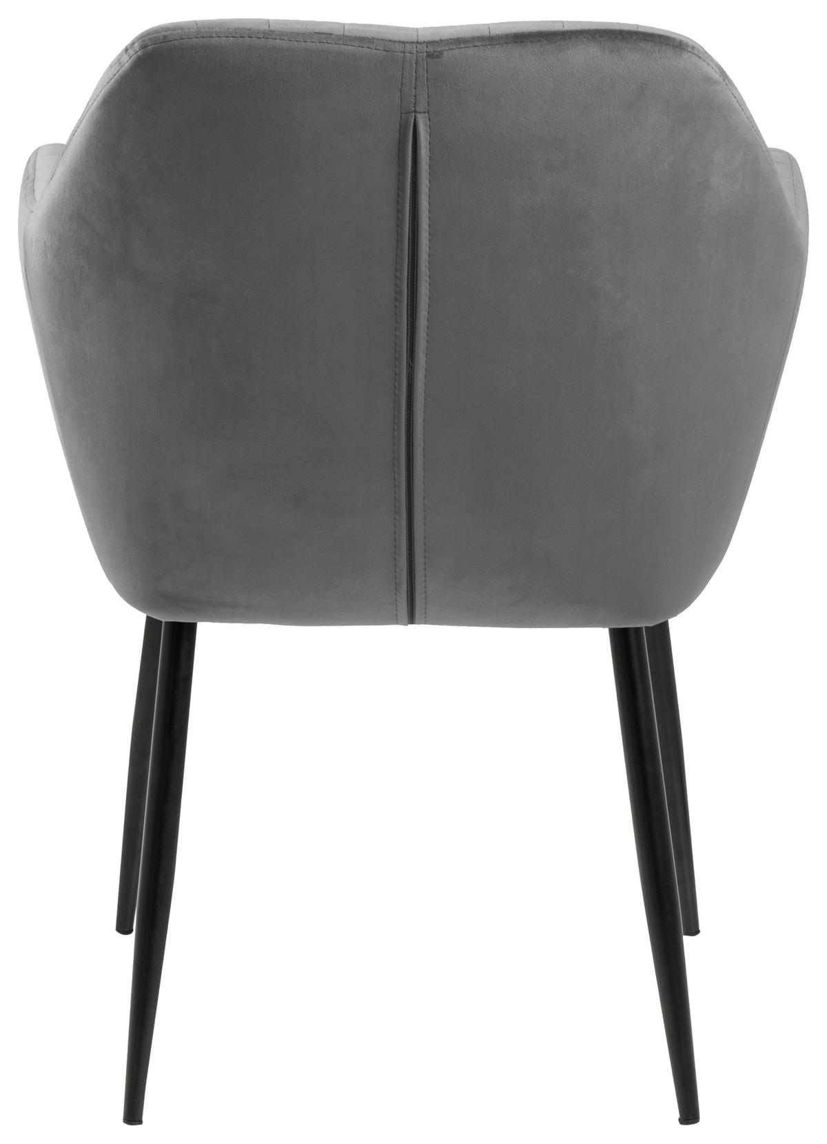 ŽIDLE S PODRUČKAMI, velur, tmavě šedá, černá - černá/tmavě šedá, Trend, kov/textil (57/83/59cm) - Ambia Home