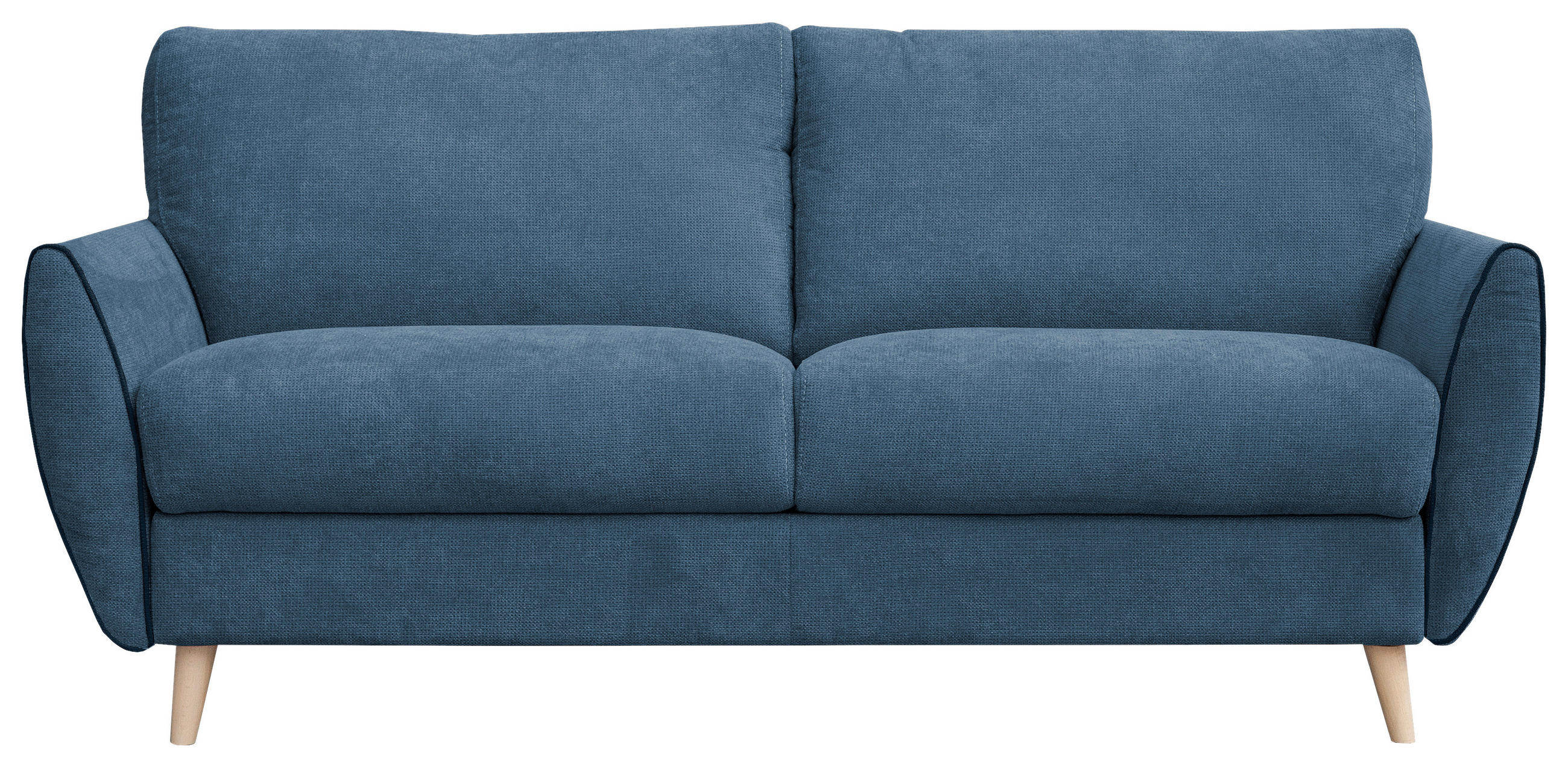 CANAPEA EXTENSIBILĂ lemn, metal, plastic, textil, material pe bază de lemn albastru  - albastru, Modern, plastic/lemn (192/95/100cm) - Novel