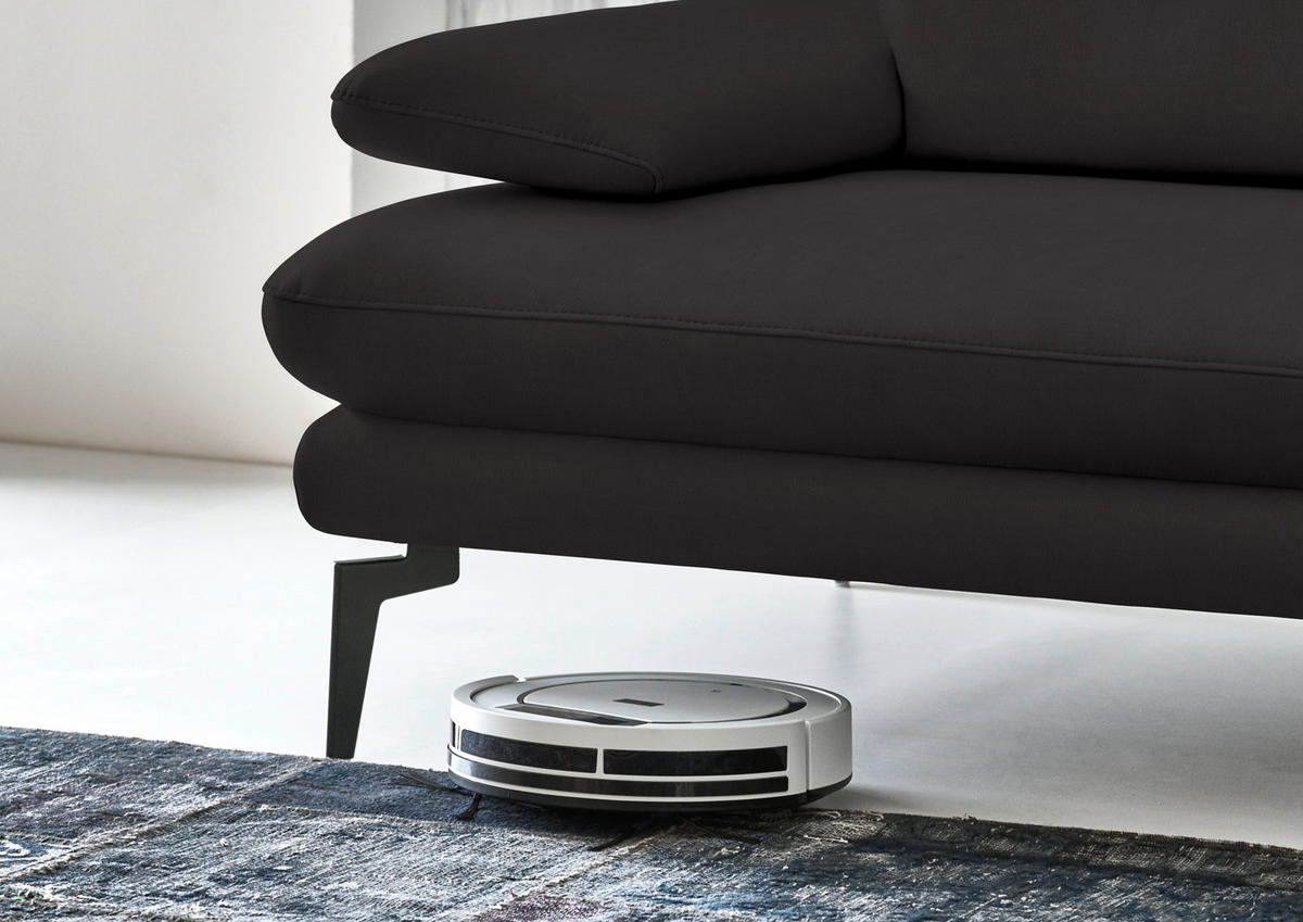 3-SITZER-SOFA in Echtleder Dunkelbraun  - Dunkelbraun/Schwarz, Design, Leder/Metall (222/86/104cm) - Dieter Knoll
