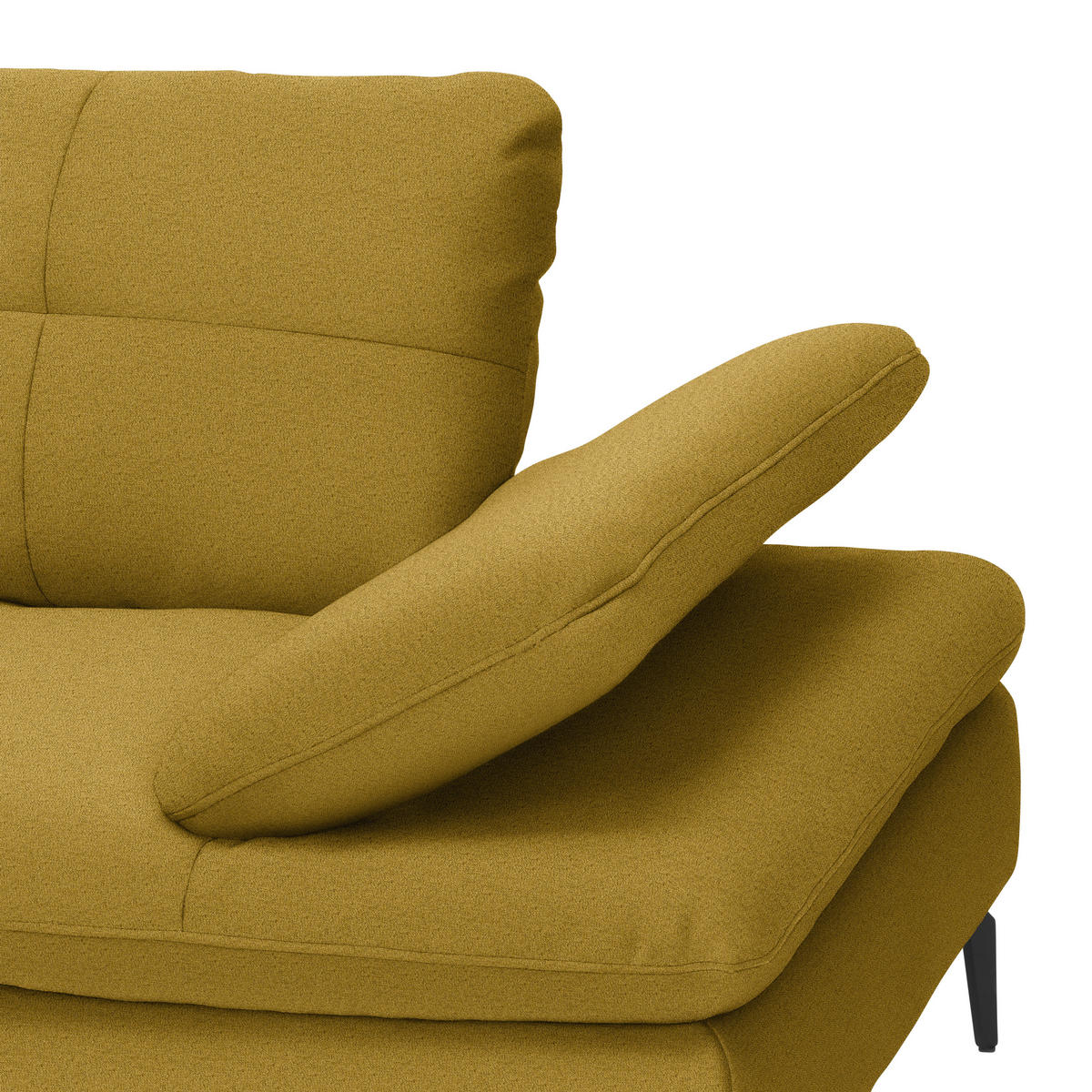 ECKSOFA in Webstoff Gelb, Hellgrün  - Gelb/Schwarz, Design, Textil/Metall (179/301cm) - Chilliano
