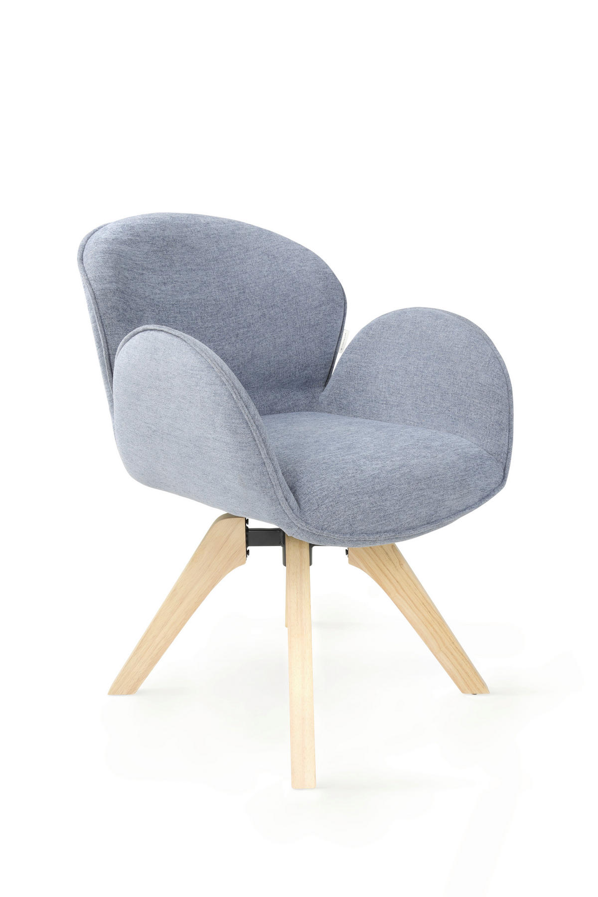 ARMLEHNSTUHL in Holz, Textil Blau, Hellbraun  - Hellbraun/Blau, Basics, Holz/Textil (61/82/63,5cm) - Tom Tailor