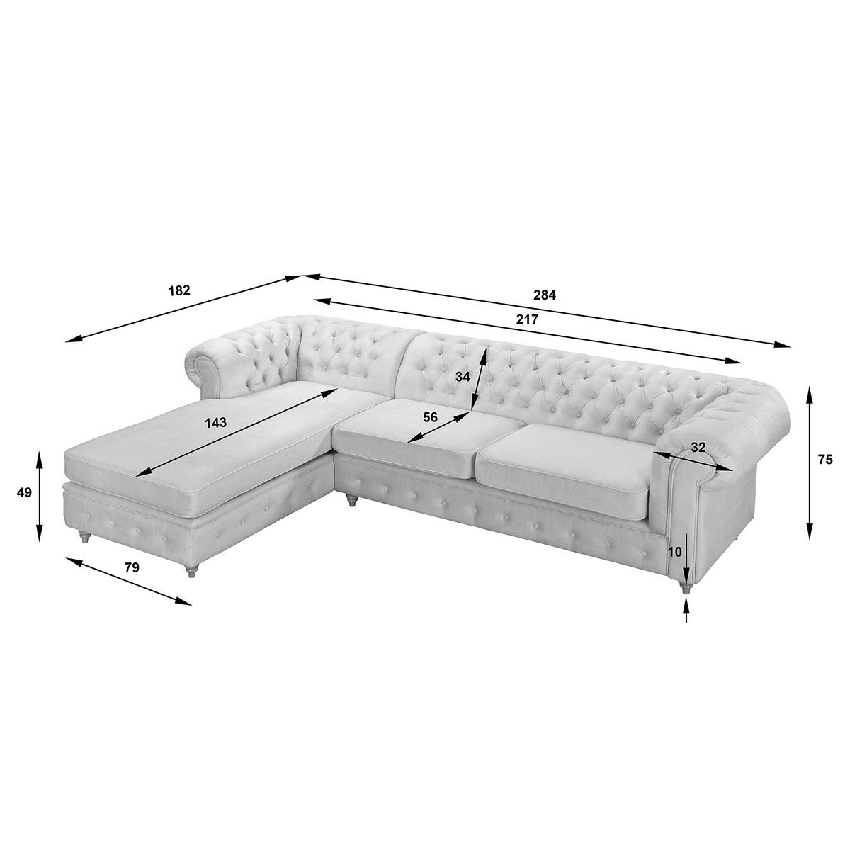 ECKSOFA Mikrofaser Dunkelgrün  - Dunkelgrün/Braun, Design, Holz/Textil (182/284cm) - P & B