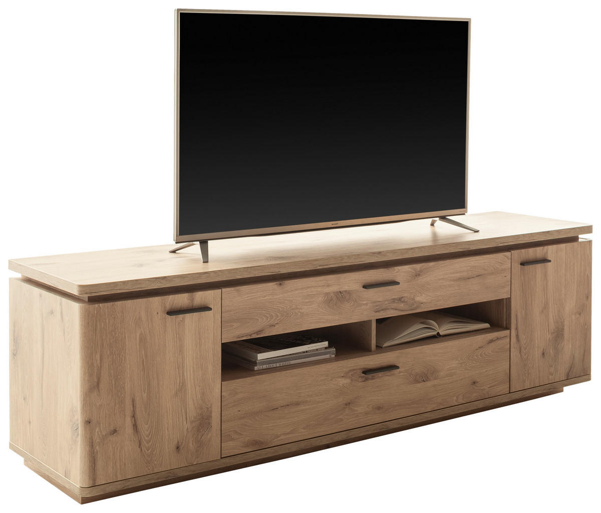 LOWBOARD  in 210/65/50 cm  - Eichefarben/Anthrazit, KONVENTIONELL, Holzwerkstoff/Metall (210/65/50cm) - Cantus