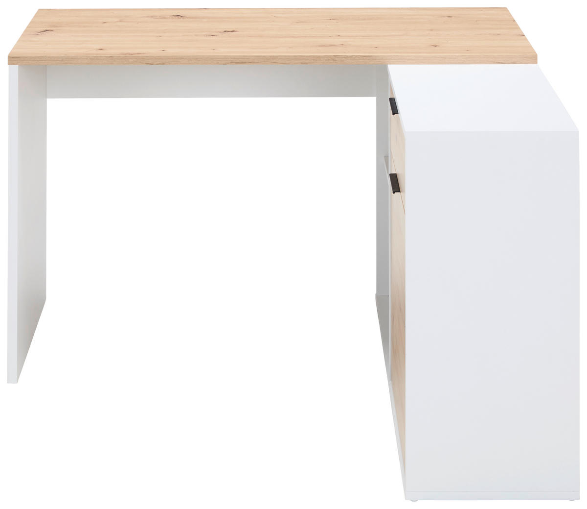 ECKSCHREIBTISCH 120/104,8/74 cm Weiß, Eiche Artisan Stauraum, seitenverkehrt montierbar  - Graphitfarben/Eiche Artisan, KONVENTIONELL, Holzwerkstoff/Metall (120/104,8/74cm) - Carryhome
