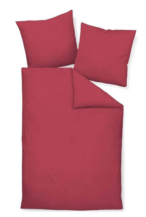 BETTWÄSCHE Seersucker 155/220 cm  - Bordeaux, Basics, Textil (155/220cm) - Janine