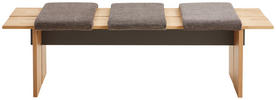 SITZBANK 160/48/42 cm Graphitfarben, Eiche Artisan, Wildeiche Wildeiche massiv  - Wildeiche/Anthrazit, KONVENTIONELL, Holz/Textil (160/48/42cm) - Hom`in