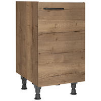 SPÜLENUNTERSCHRANK 45/87/56 cm  in Eiche dunkel  - Eiche dunkel/Schwarz, MODERN, Holzwerkstoff/Metall (45/87/56cm) - Nobilia