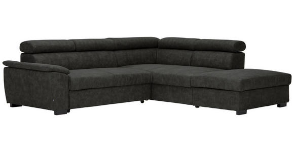ECKSOFA in Lederlook Anthrazit  263/230 cm  - Anthrazit/Schwarz, MODERN, Kunststoff/Textil (263/230cm) - Hom`in