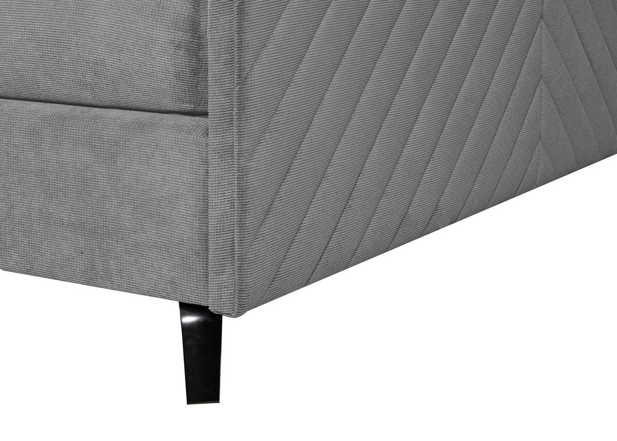 BOXSPRINGBETT 180/200 cm  in Grau  - Schwarz/Grau, Design, Textil/Metall (180/200cm) - Esposa