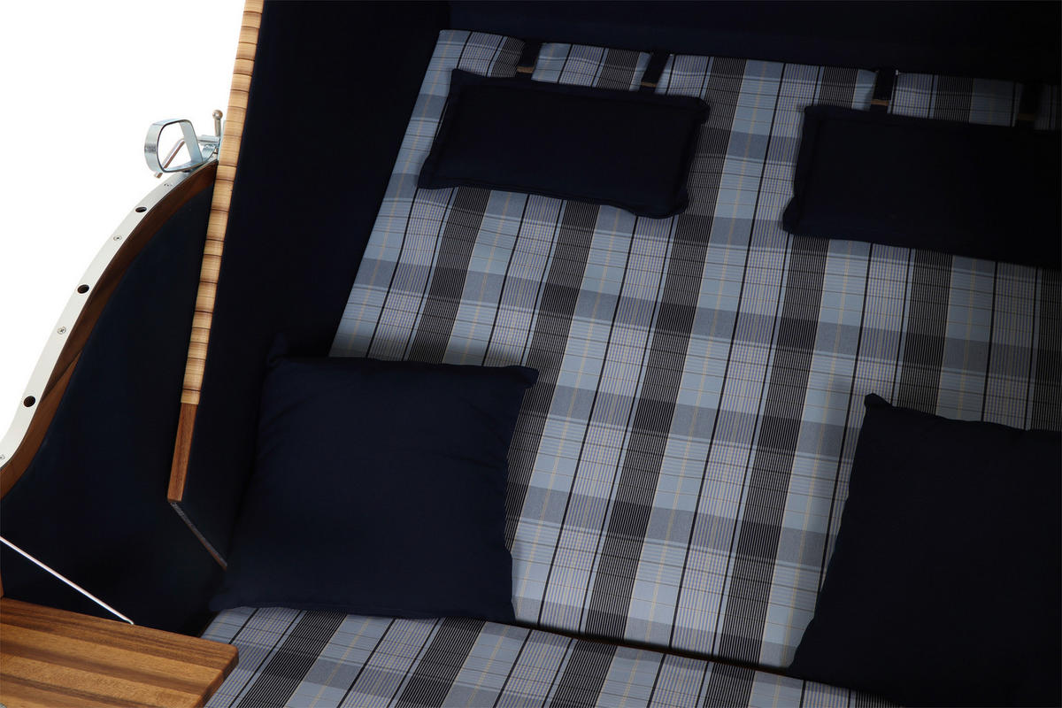 STRANDKORB - Blau, KONVENTIONELL, Holz/Kunststoff (120/80/165cm) - Siena Garden