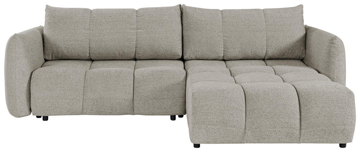 ECKSCHLAFSOFA Flachgewebe Mokka  inkl.  - Schwarz/Mokka, KONVENTIONELL, Kunststoff/Textil (273/188cm) - Livetastic