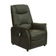 FERNSEHSESSEL  mit Relaxfunktion, Aufstehhilfe Kombination Echtleder/Lederlook Lederlook Braun  - Schwarz/Braun, KONVENTIONELL, Kunststoff/Textil (77/109-85/87-158cm) - Cantus