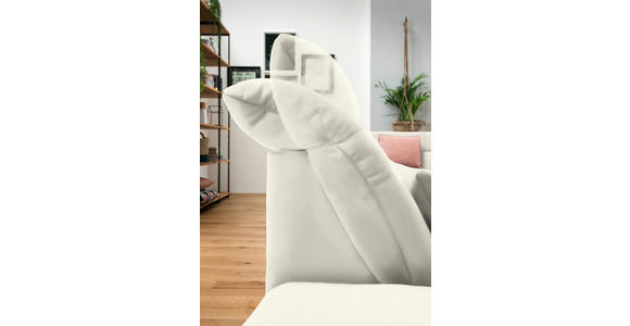 WOHNLANDSCHAFT  in Mikrofaser Weiß  - Chromfarben/Weiß, Design, Kunststoff/Textil (204/350/211cm) - Xora