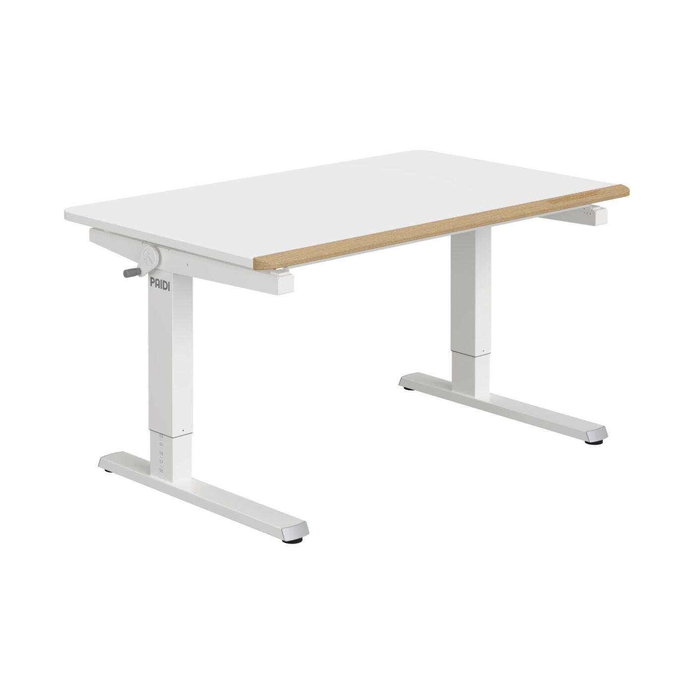 IFJÚSÁGI ÍRÓASZTAL 120/53-79/75 cm  - tölgyfa/fehér, Basics, faalapú anyag/fém (120/53-79/75cm) - Paidi