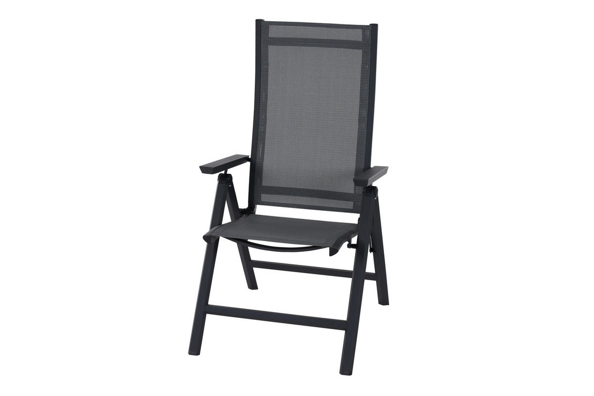 GARTENKLAPPSESSEL in Metall, Kunststoff Anthrazit  - Anthrazit, Basics, Kunststoff/Metall (60/110/66cm) - Siena Garden