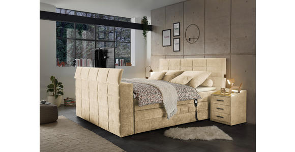 BOXSPRINGBETT 180/200 cm  in Sandfarben  - Sandfarben, KONVENTIONELL, Textil (180/200cm) - Carryhome