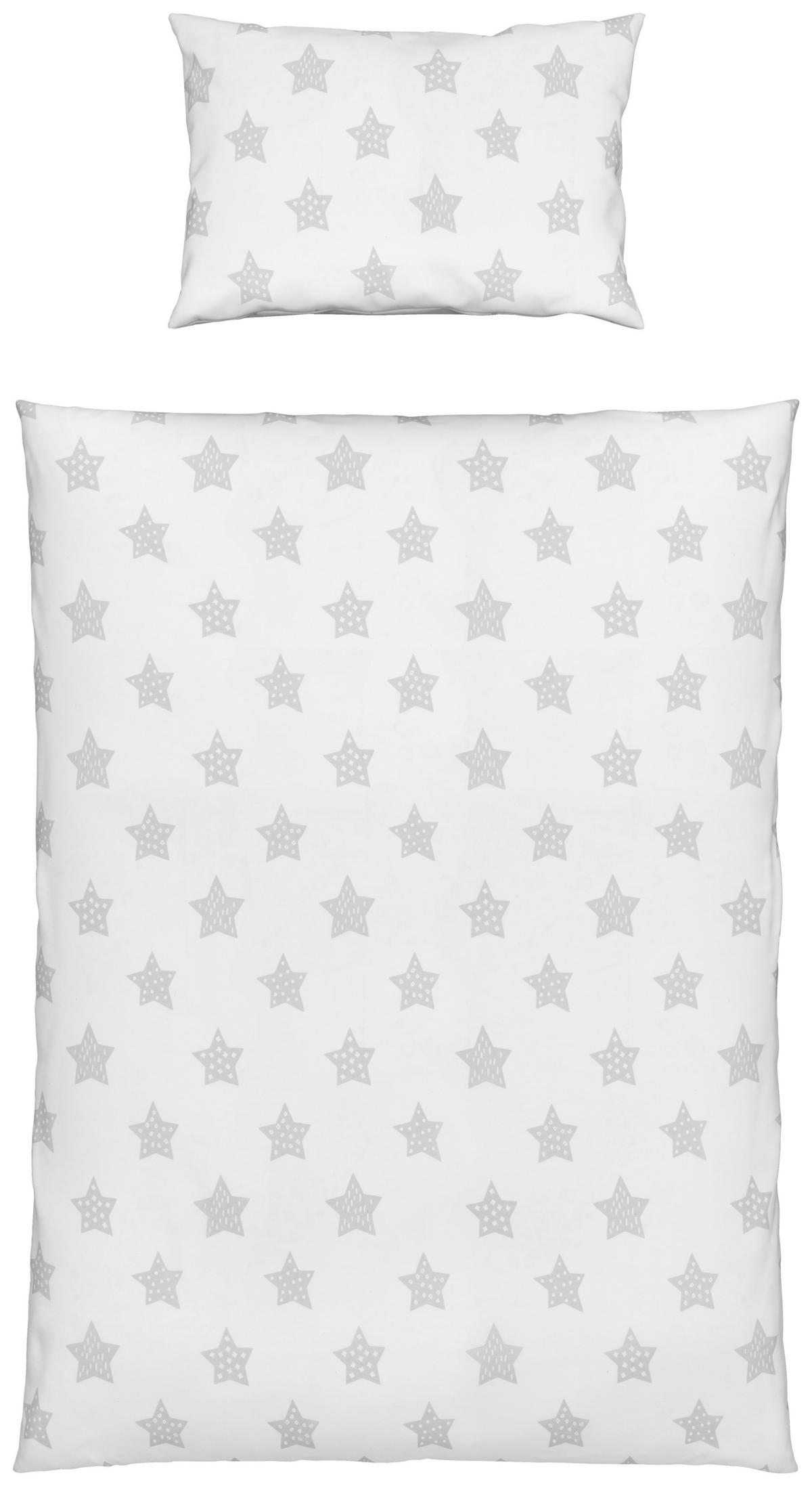 BABYBETTWÄSCHE 100/135 cm  - Weiß/Grau, Basics, Textil (100/135cm) - My Baby Lou