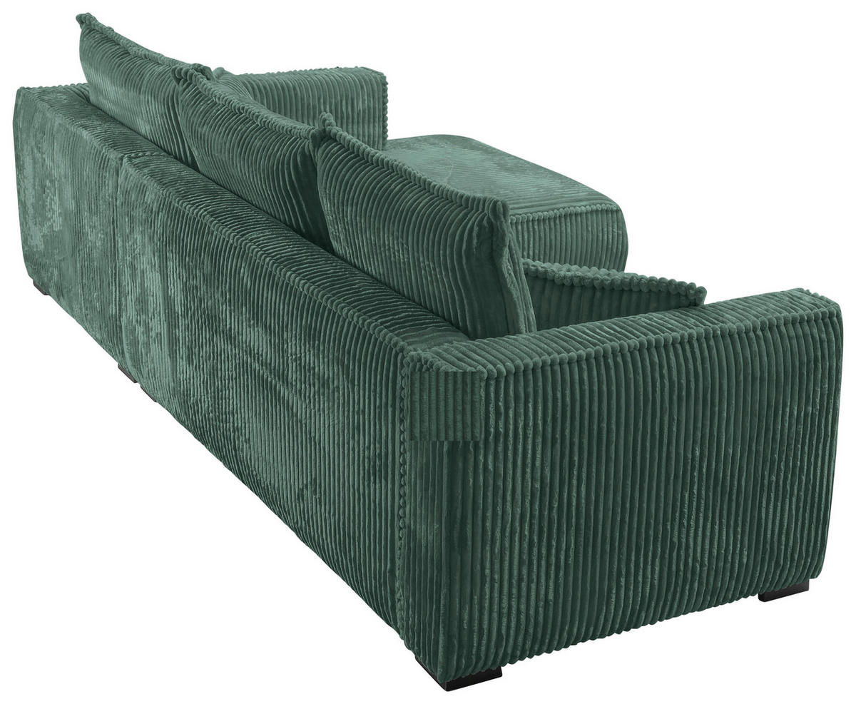 ECKSOFA Dunkelgrün Cord  - Dunkelgrün/Schwarz, MODERN, Holz/Textil (322/208cm) - Carryhome