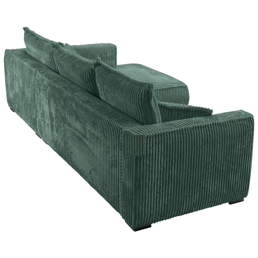 Thumbnail - Carryhome Ecksofa, Dunkelgrün, Textil, Buche, Hartholz, 3-Sitzer, Füllung: Polyurethan (Pur), Silikon,Polyurethan (Pur),...