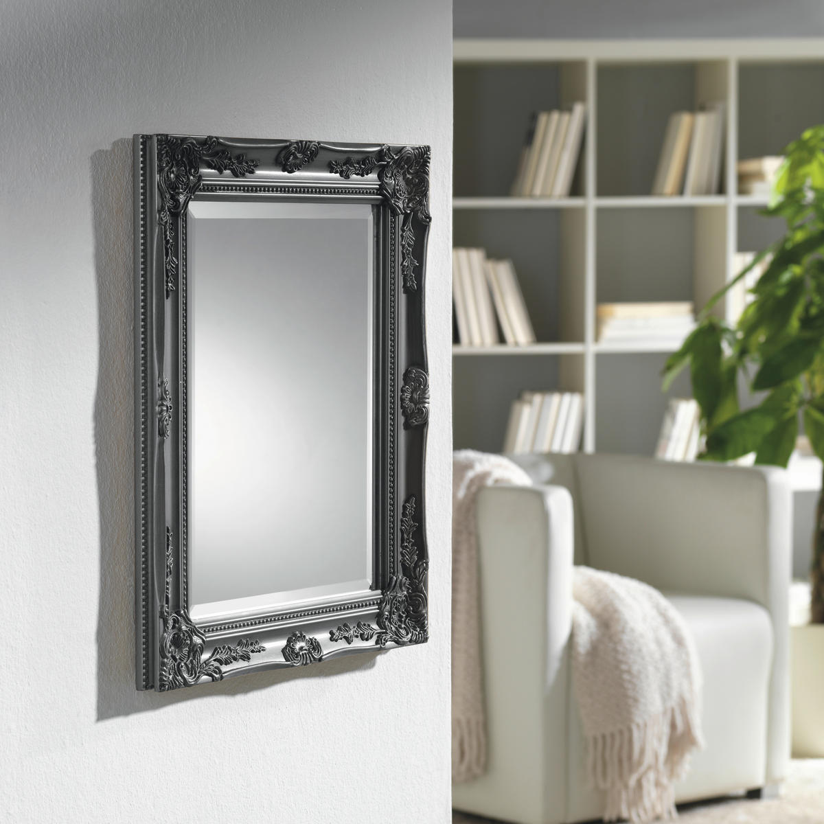WANDSPIEGEL 40/50/3,3 cm    - Silberfarben, Lifestyle, Glas/Holz (40/50/3,3cm) - Landscape